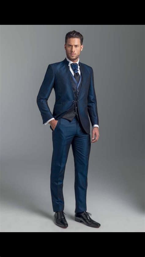 Navy Blue Suit Men Blazer Wedding Groom Men Suit With