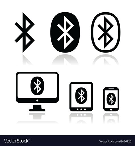 Bluetooth Connection Icons Set Royalty Free Vector Image