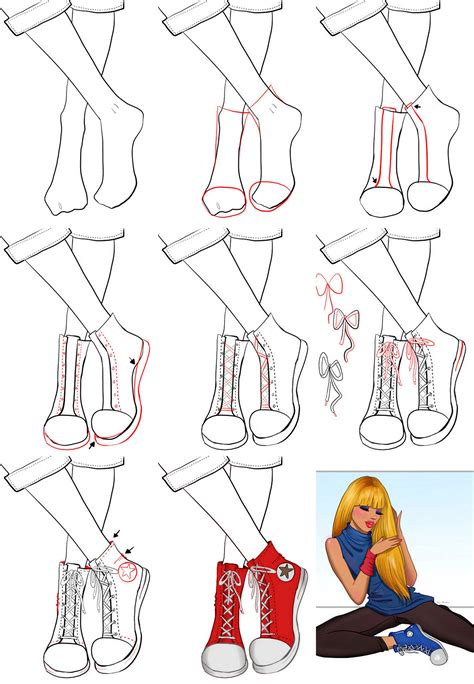 A Step By Step Tutorial On How To Draw Sneakers Drawing Techniques