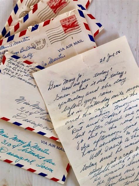 Are you looking for microsoft word aesthetic background templates? Bundle of 5 Vintage Handwritten Letters 1950's / Soldier ...