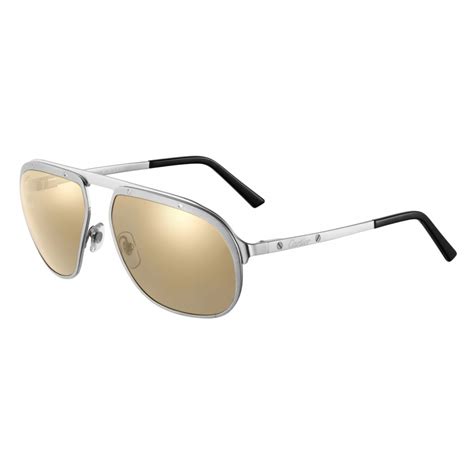cartier aviator metal platinum ruthenium white gold santos de cartier sunglasses