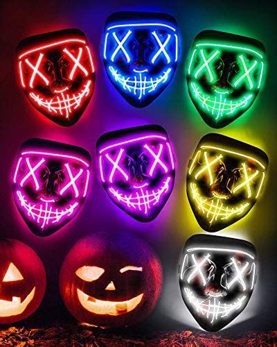 Scary Halloween Mask Led Light Up Purge Mask Cosplay