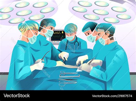 Group Surgeons Doing Surgery Royalty Free Vector Image