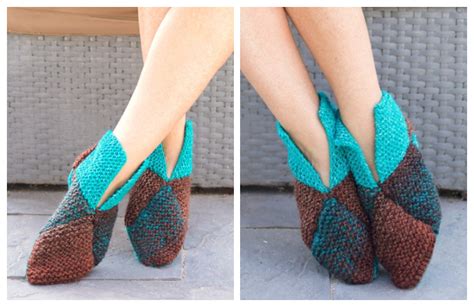 Origami Slippers Free Knitting Pattern Knitting Pattern