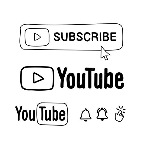 Premium Vector Youtube Hand Drawn Logo Set