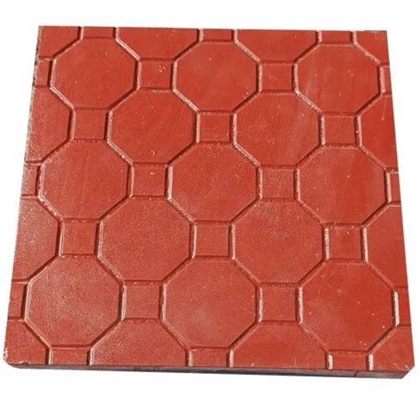 Concrete Square Glossy Red Chequered Tile Thickness 20mm At Best