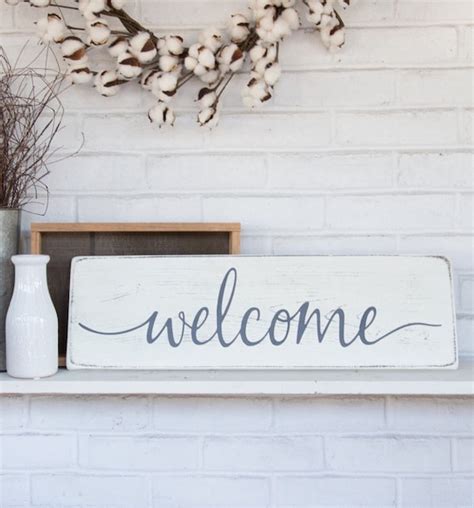 Wood Welcome Sign 24x 725 Rustic Wood Sign