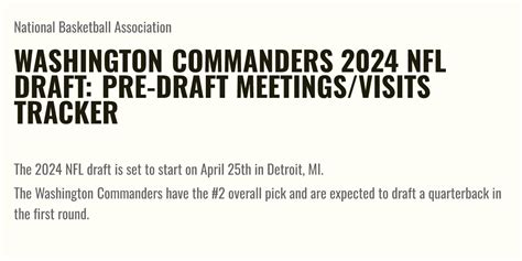 Washington Commanders 2024 NFL Draft Pre Draft Meetings Visits Tracker Briefly