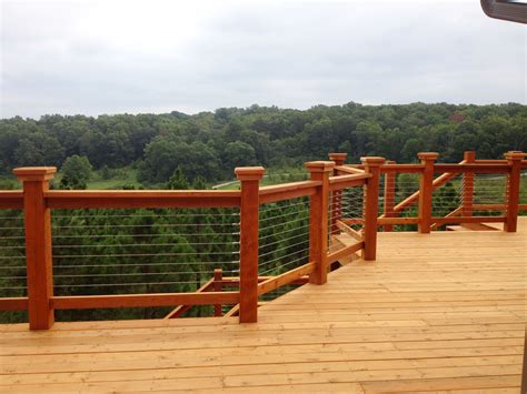 Cable Deck Railing Wood Posts Cable Railing Railings Outdoor Cable