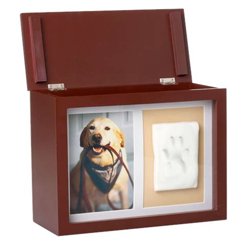 Dog Urn Pet Memorial Wooden Pawprint Memory Box