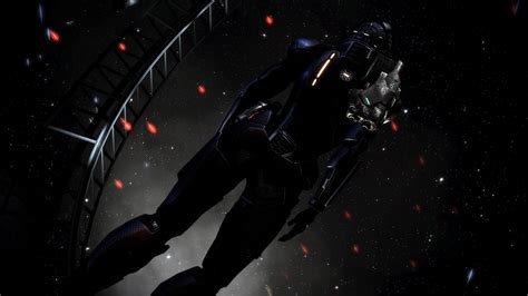 Person Wearing Black Suit Digital Wallpaper Fantasy Art Space Video Games Mass Effect Hd