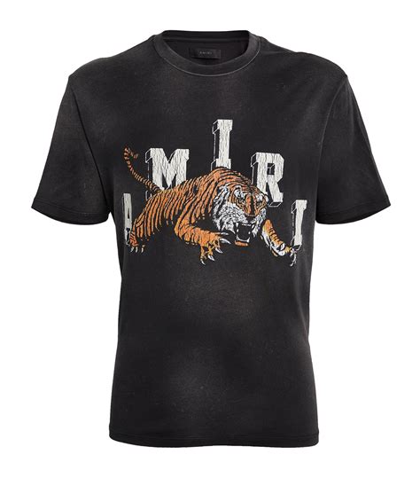Mens Amiri Black Cotton Vintage Tiger T Shirt Harrods Countrycode