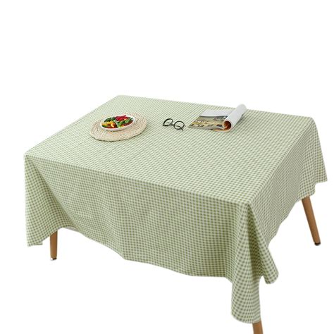 Green Plaid Retro Tablecloth Cotton Linen 140x140cm120x160cm Square