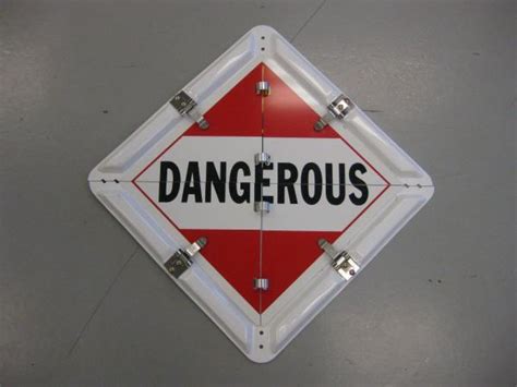 Metal Hazmat Truck Safety Warning Flip Placard Sign Radioactive