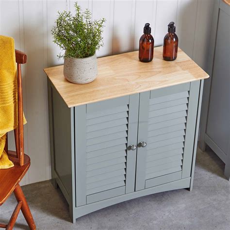 Many bathrooms feature horizontal vanities with one section of cabinetry. VonHaus Grey Bathroom Storage Cabinet Free Standing Unit ...
