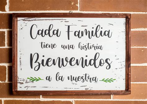 Bienvenidosfamilia Rustic Wood Sign Home And Living Wall Hangings Signs
