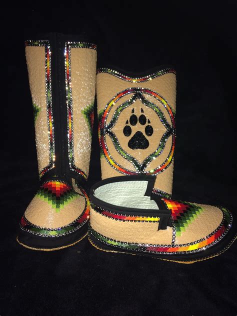 Fully Beaded Moccasins With Matching Leggings Native American Dress
