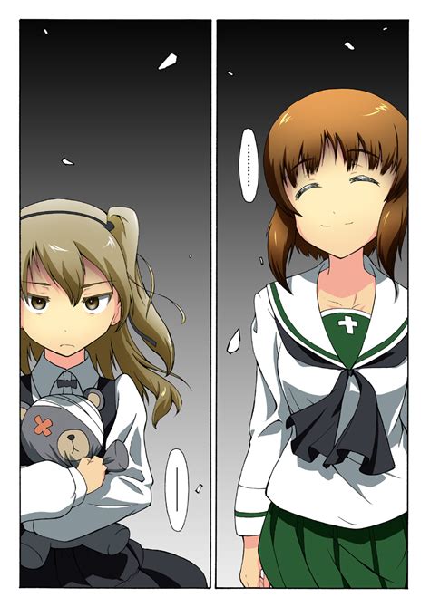 Nishizumi Miho Shimada Arisu And Boko Girls Und Panzer Drawn By