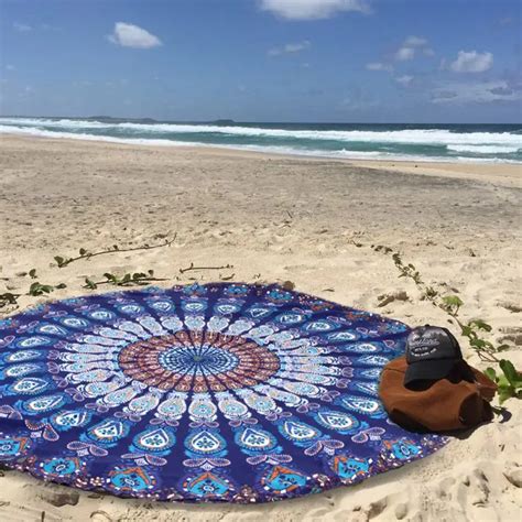 indian round mandala yoga mat wall hanging boho beach throw tapestry