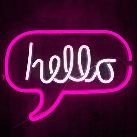 Hello Led Light Neon Word Sign Neon Word Letters Light Etsy