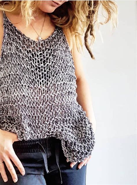 Knit Pattern For The Loosey Goosey Tank Top Easy Knitting Etsy España