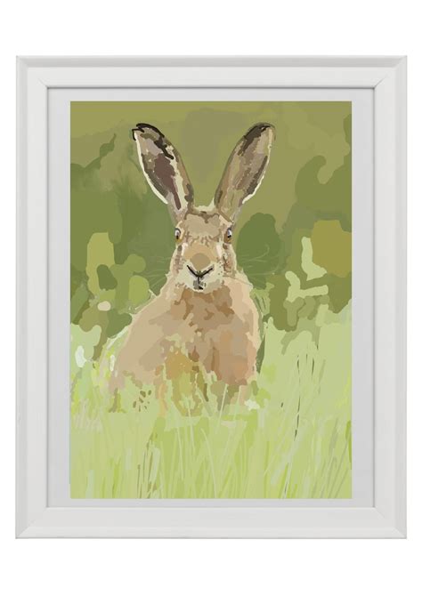 A4 Hare Inspired Original Art Work Hare Raising Nature Etsy Uk