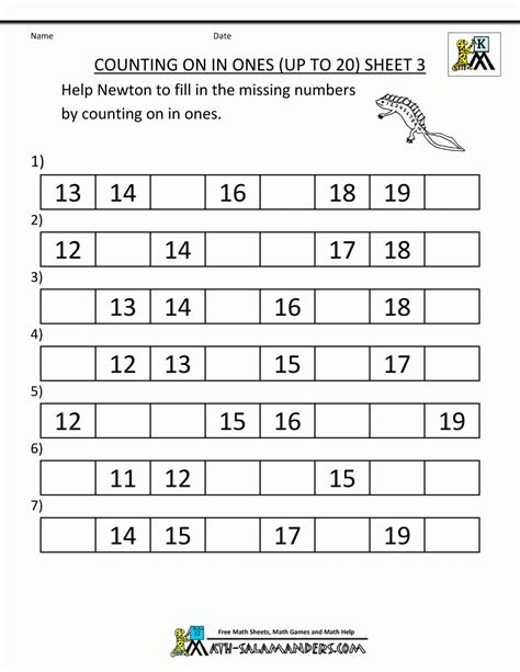 Kindergarten Counting Worksheets Sequencing To 25 — Db