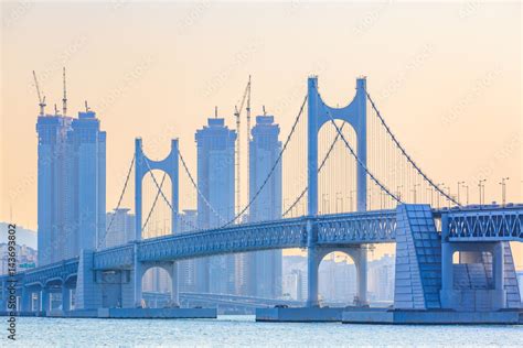 Busan Gwangandaegyo Bridge Or Gwangan Bridge At Gwangalli Beach