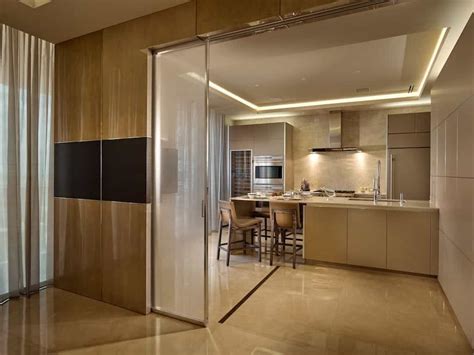 Frosted Glass Sliding Door For Contemporary Kitchen