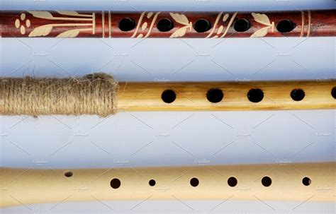 Real Wooden Flutes With Holes Abstract Stock Photos ~ Creative Market