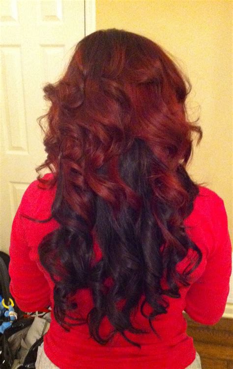 Black Red Reverse Ombre Helle Haarfarben Haarfarbe Balayage Tolle Haare