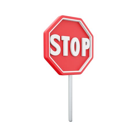 3d Render Red Stop Sign The Concept Of Warning 3d Render Stop Sign