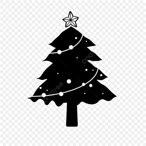 Silueta De árbol De Navidad Decorado Png Dibujos Estrella Adornos