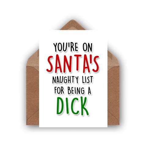 Funny Christmas Card Rude Christmas Card Humorous Xmas Etsy