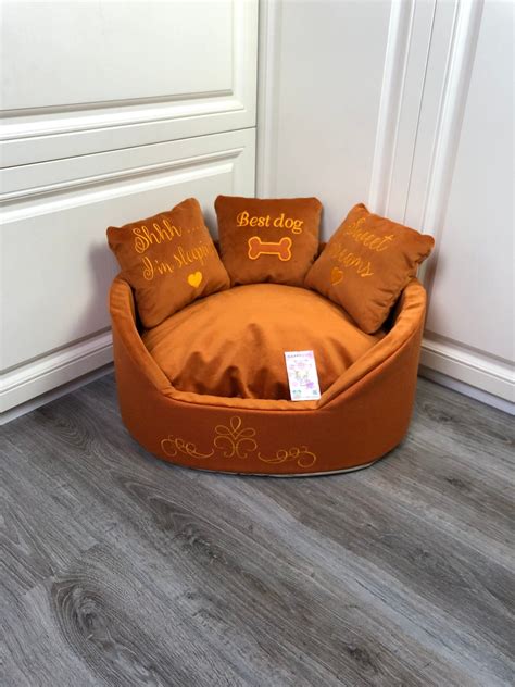 Orange Luxury Dog Bed Customized Princess Dog Bed For Dog Designer