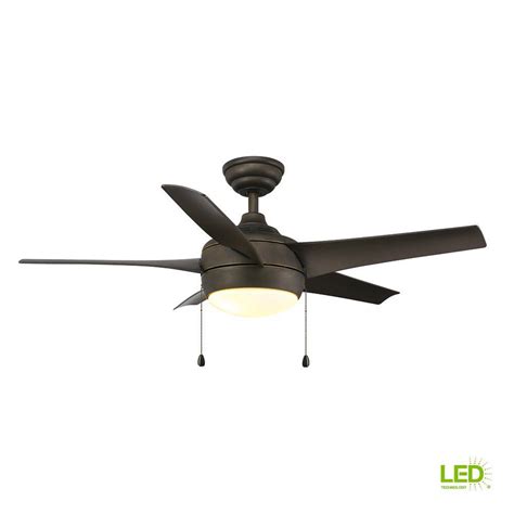 The contemporary dempsey fan comes with led light covered by cased white glass that will keep home interior current and inspired; Home Decorators Collection Windward 44 in. LED Oil Rubbed ...