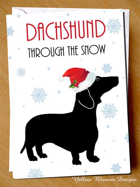 Dachshund Through The Snow ~ Cute Christmas Card ~ Dog Animal Pet