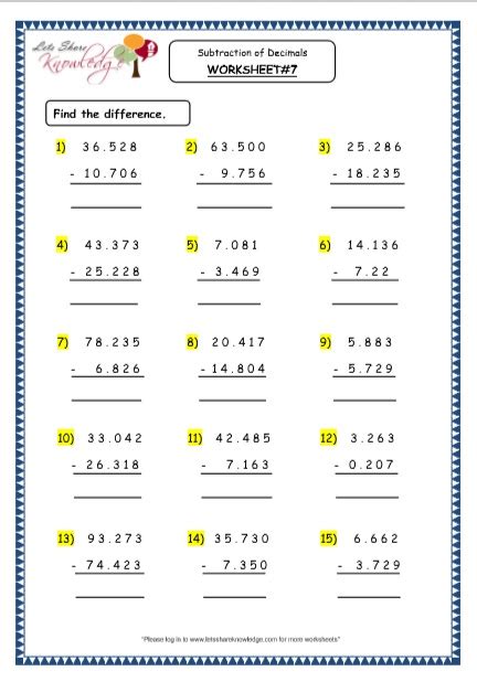 An essential subject for all learners, cambridge igcse mathematics is a fully examined course which encourages the development of mathematical knowledge as a key life skill, and as a basis for more advanced study. Grade 4 Maths Resources (3.6 Subtraction of Decimals ...