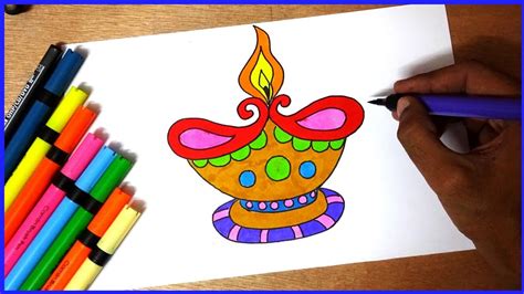 Diwali Diya Drawing At Explore Collection Of