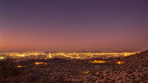 Night Lights Desert Mexico Landscapes Hdr Cities