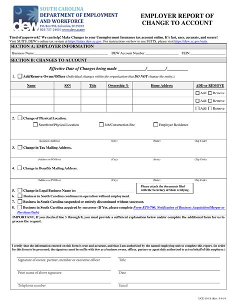 Form Uce 101 S Download Fillable Pdf Or Fill Online Employer Report Of
