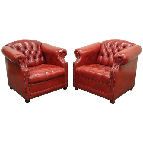 Comparison shop for red leather desk chairs office chairs in office supplies. Pair of Red Leather English Chesterfield Style Button ...