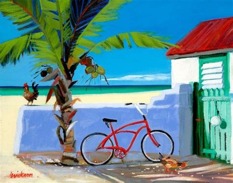Beach Bike Shari Erickson Caribbean Art Tropical Art Bicycle Art