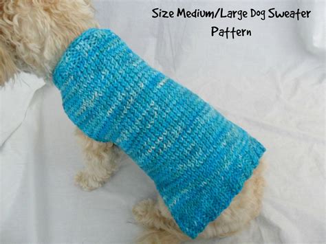 Easy Dog Sweater Knitting Pattern For Medium And Large Dogs Etsy