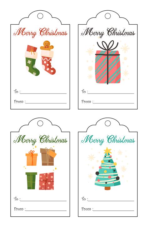 Christmas Gift Tags Template Printable Free Printable Templates