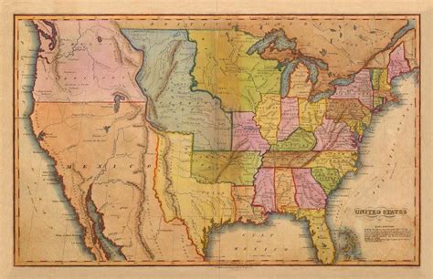 An 1835 Map Of Texas Showing Major Land Grants And Na