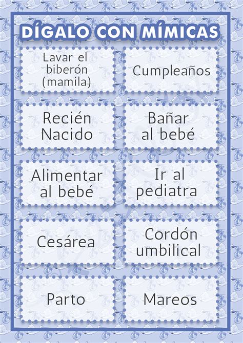 Digalo Con Mimica Baby Shower Palabras