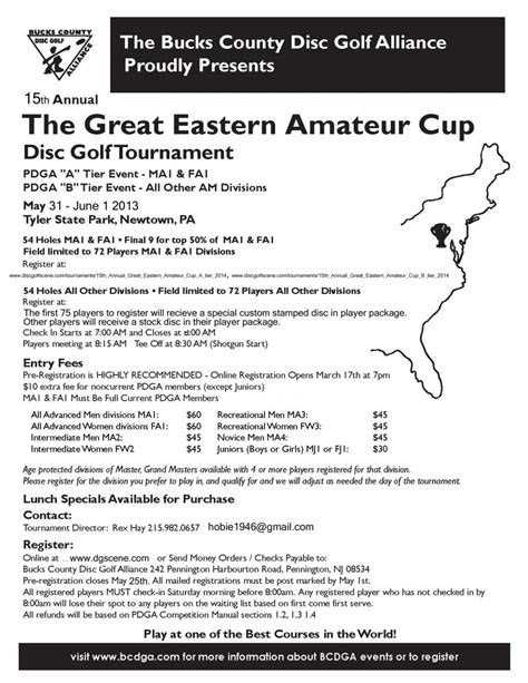 15th Annual Great Eastern Amateur Cup A Tier 2014 Bucks County Disc