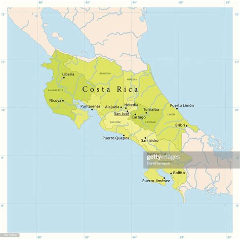 Costa Rica Vector Map High Res Vector Graphic Getty Images
