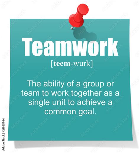 Teamwork Definition Stock Illustration Adobe Stock
